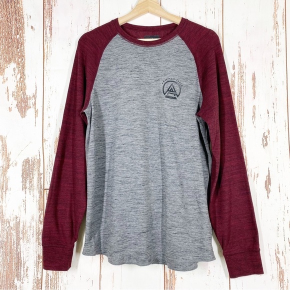 American Eagle Outfitters Other - American Eagle Outfitters AEO Maroon Gray Crew Neck Raglan Long Sleeves M